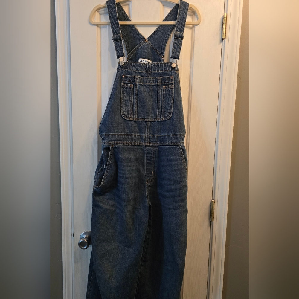 Old Navy Baggy Wide-Leg Non-Stretch Jean Overalls❣️